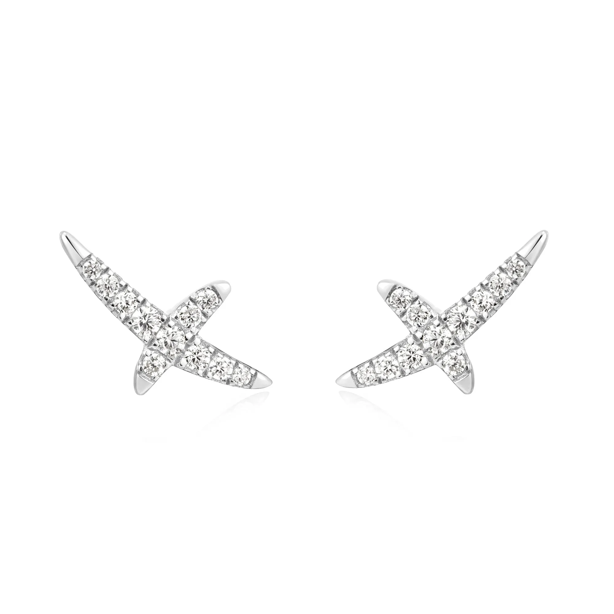 Silver Kiss Pave Studs