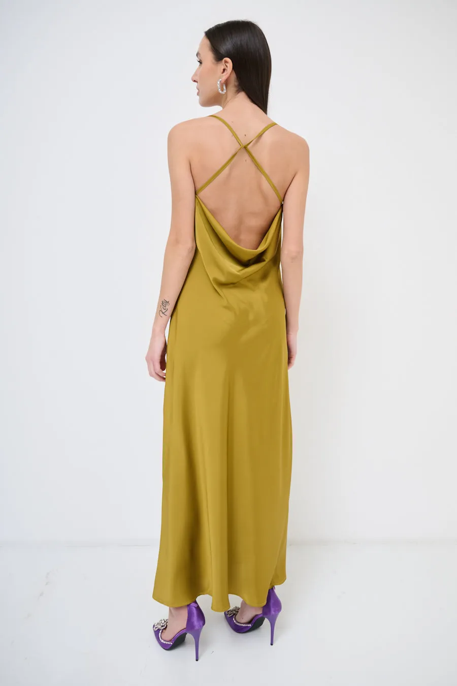 Sleek maxi dress with cowl neckline wholesale