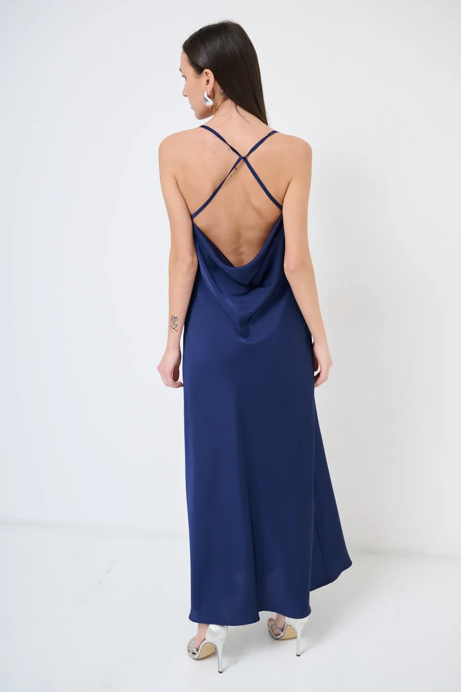 Sleek maxi dress with cowl neckline wholesale