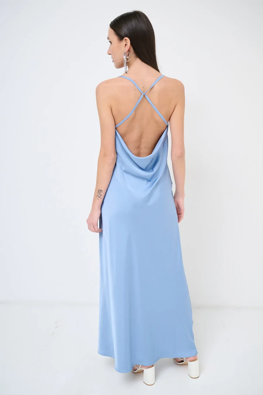 Sleek maxi dress with cowl neckline wholesale