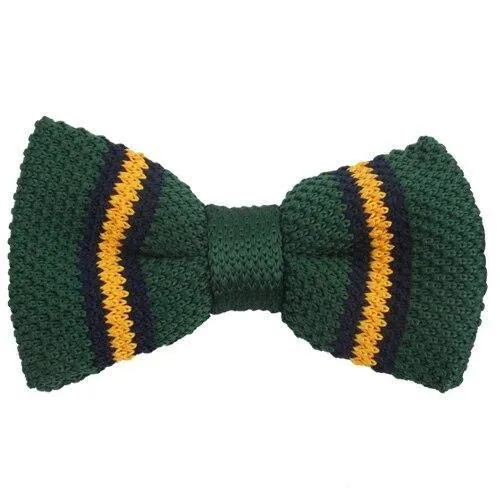 Slim Striped Knitted Bow Tie Pre-Tied