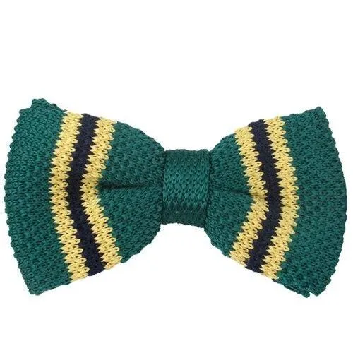 Slim Striped Knitted Bow Tie Pre-Tied