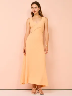 Sovere Unexpect Midi Dress in Soft Orange