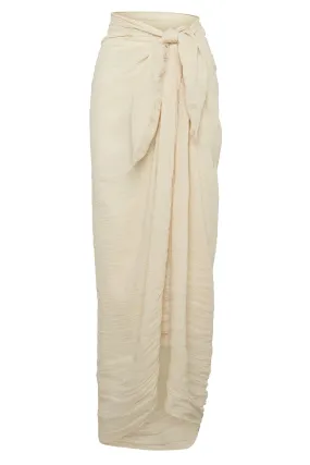 St. Tropez Sarong - Champagne Crinkle Linen