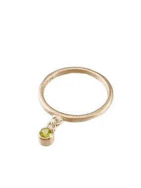 Sterling & Faceted Peridot Gemstone Charm Ring