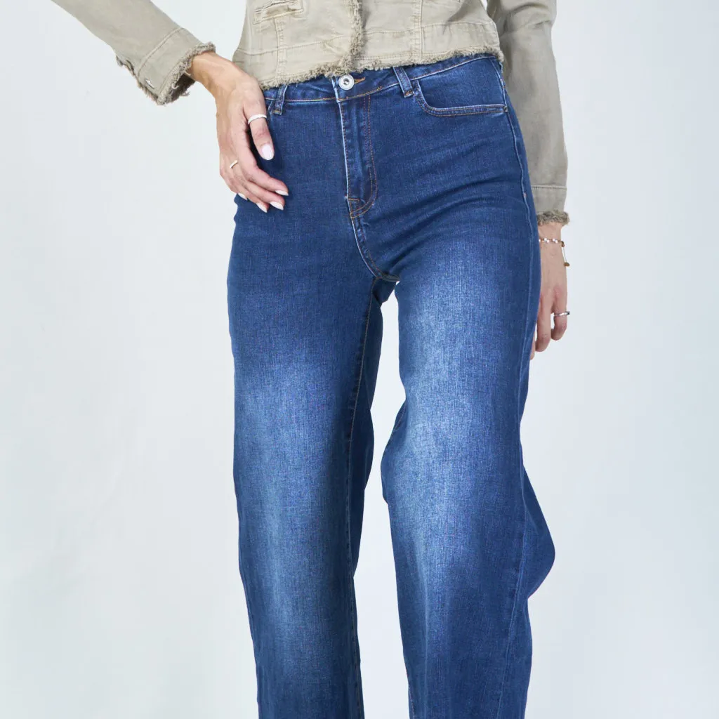 Stylish high-waisted wide leg jeans wholesale