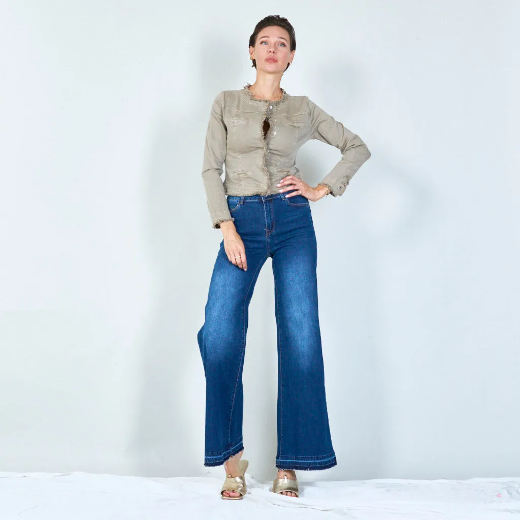 Stylish high-waisted wide leg jeans wholesale