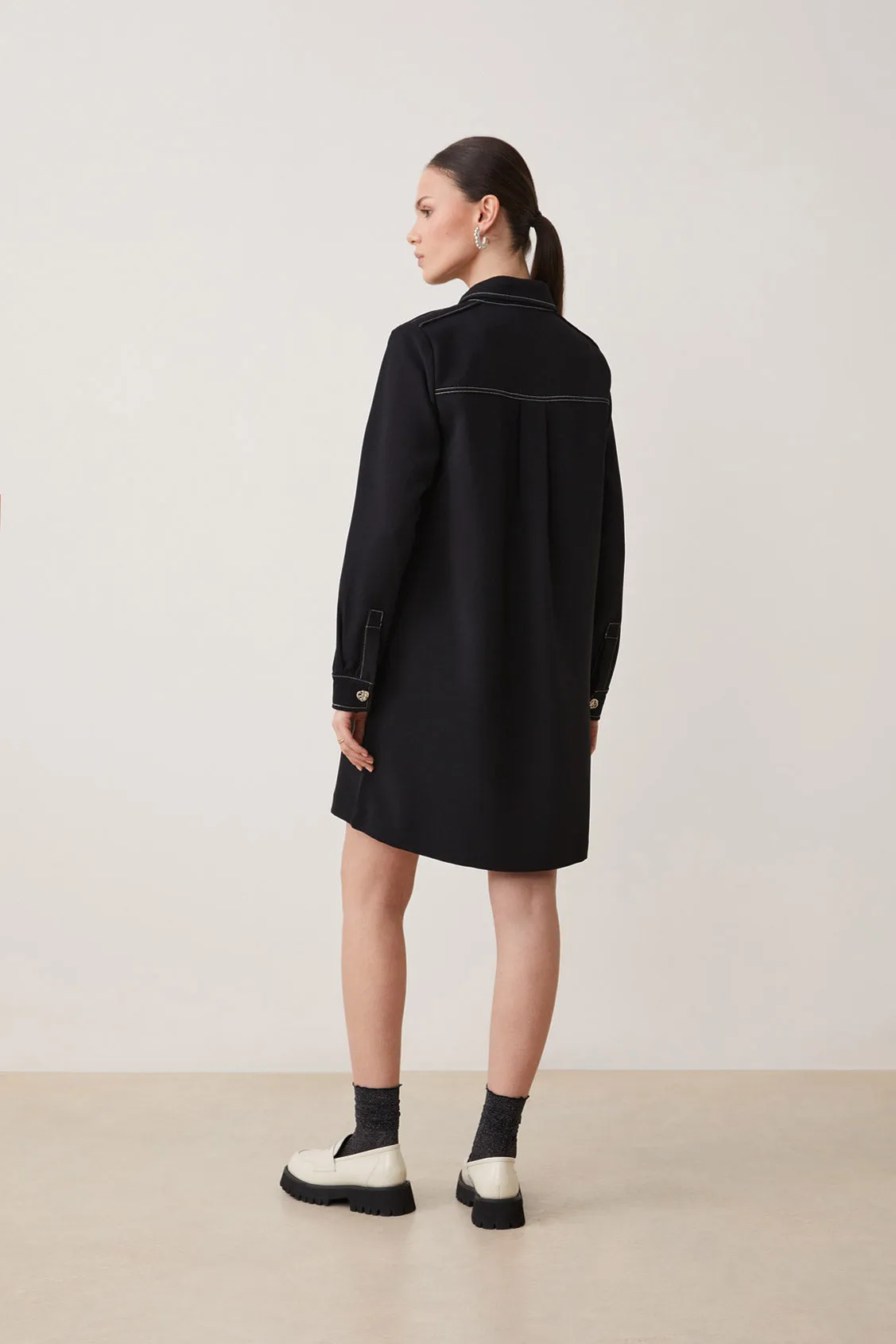 Suncoo Black Denim Dress