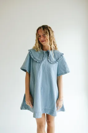 Sunday Eyelet Collar Denim Dress