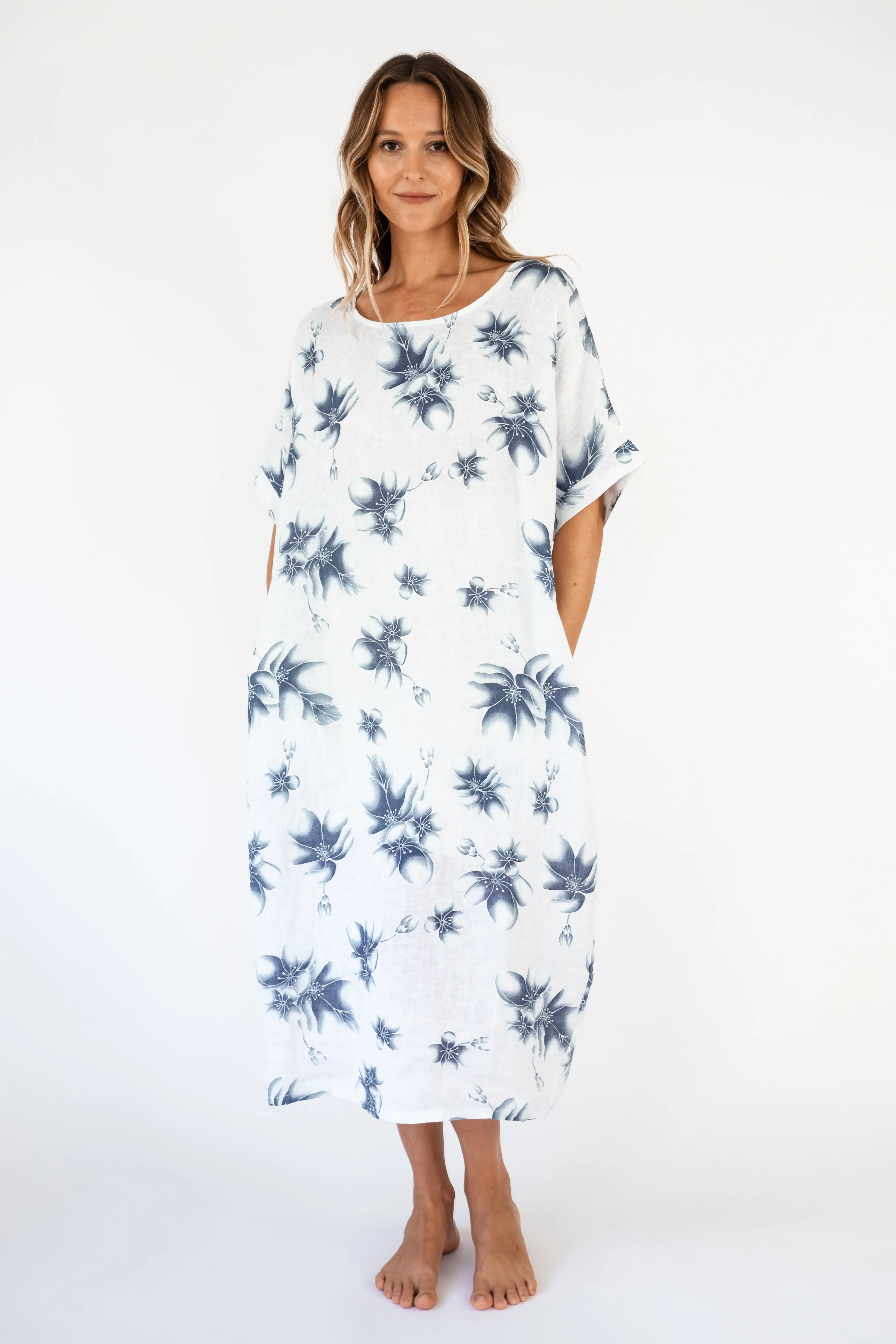 the KOHO floral Linen maxi dress