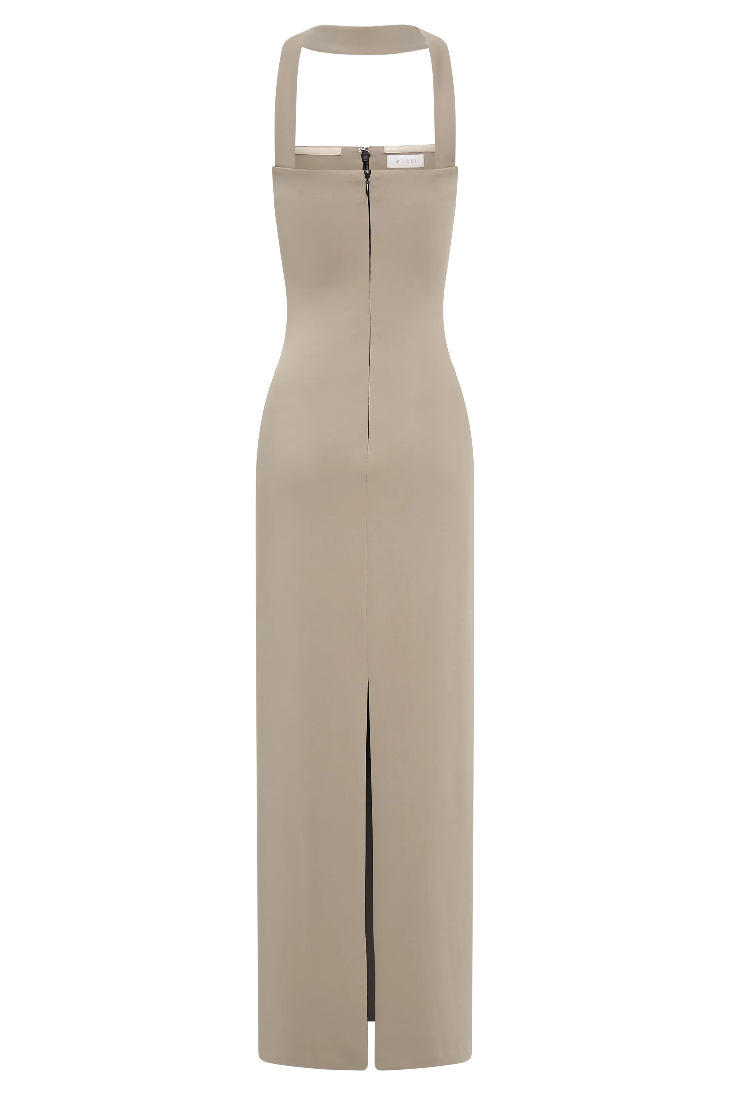 Velma Halter Collar Maxi Dress - Mushroom