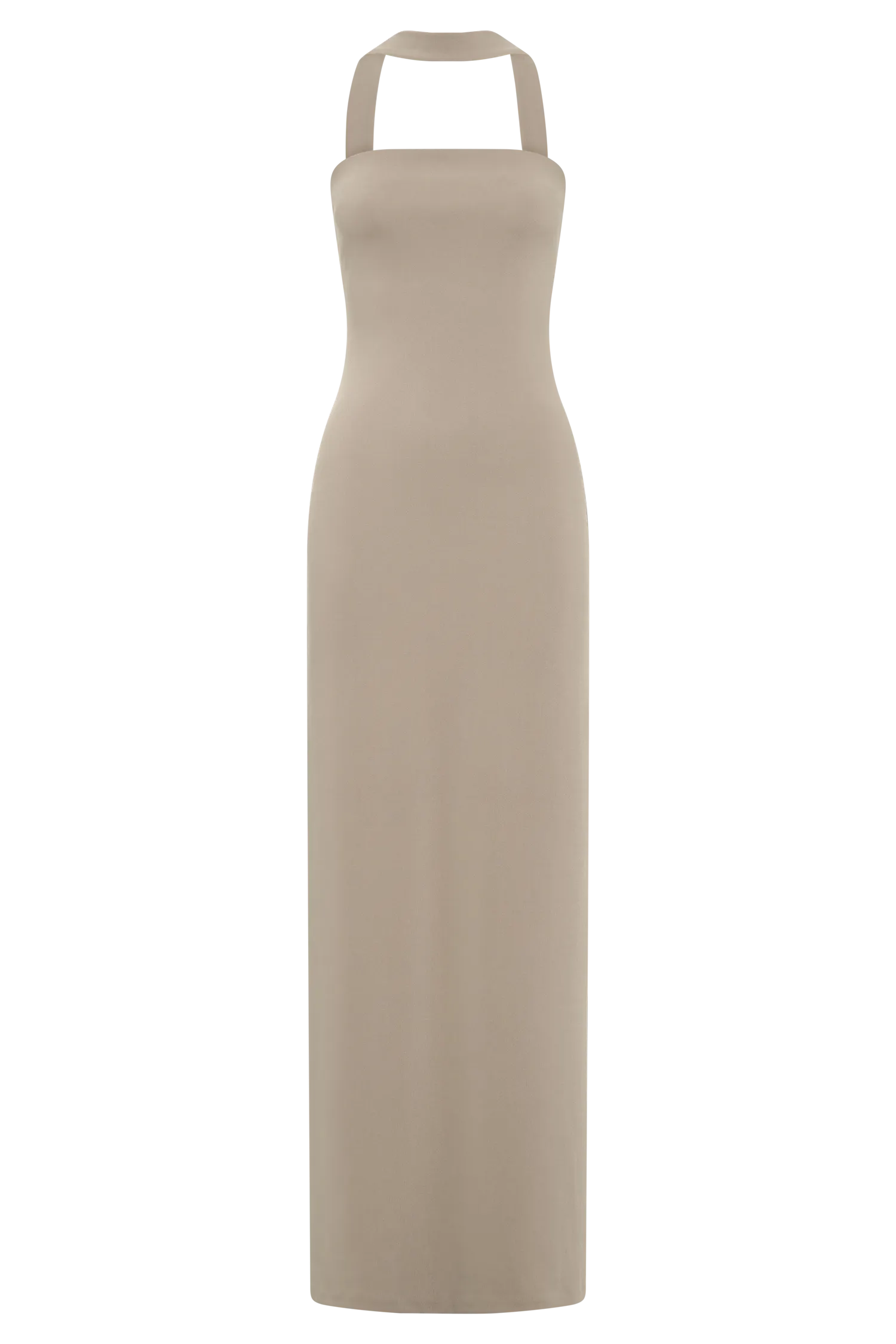 Velma Halter Collar Maxi Dress - Mushroom