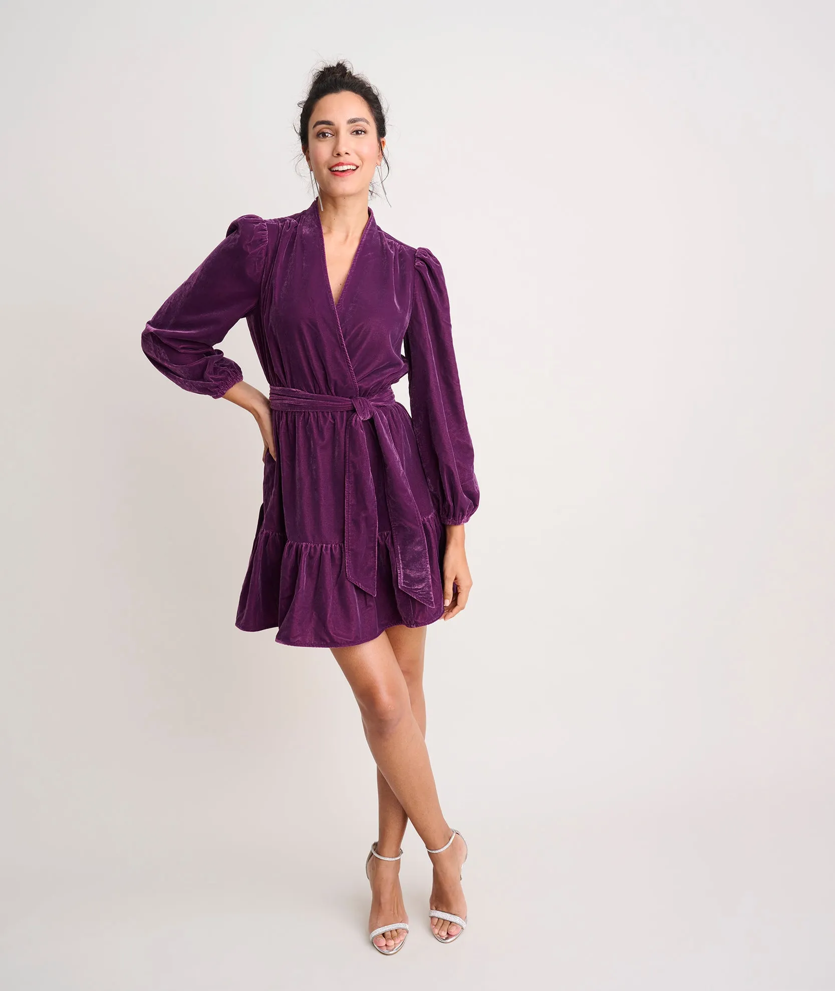 Velvet Flounce Hem Amy Dress - FINAL SALE