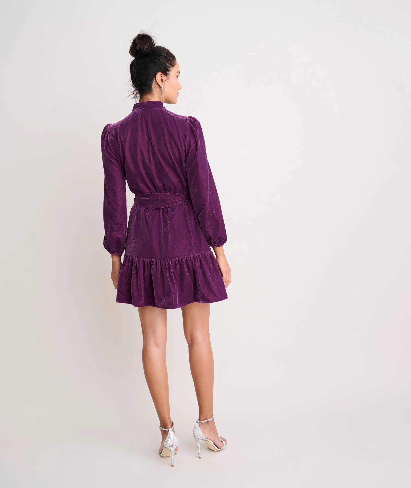 Velvet Flounce Hem Amy Dress - FINAL SALE