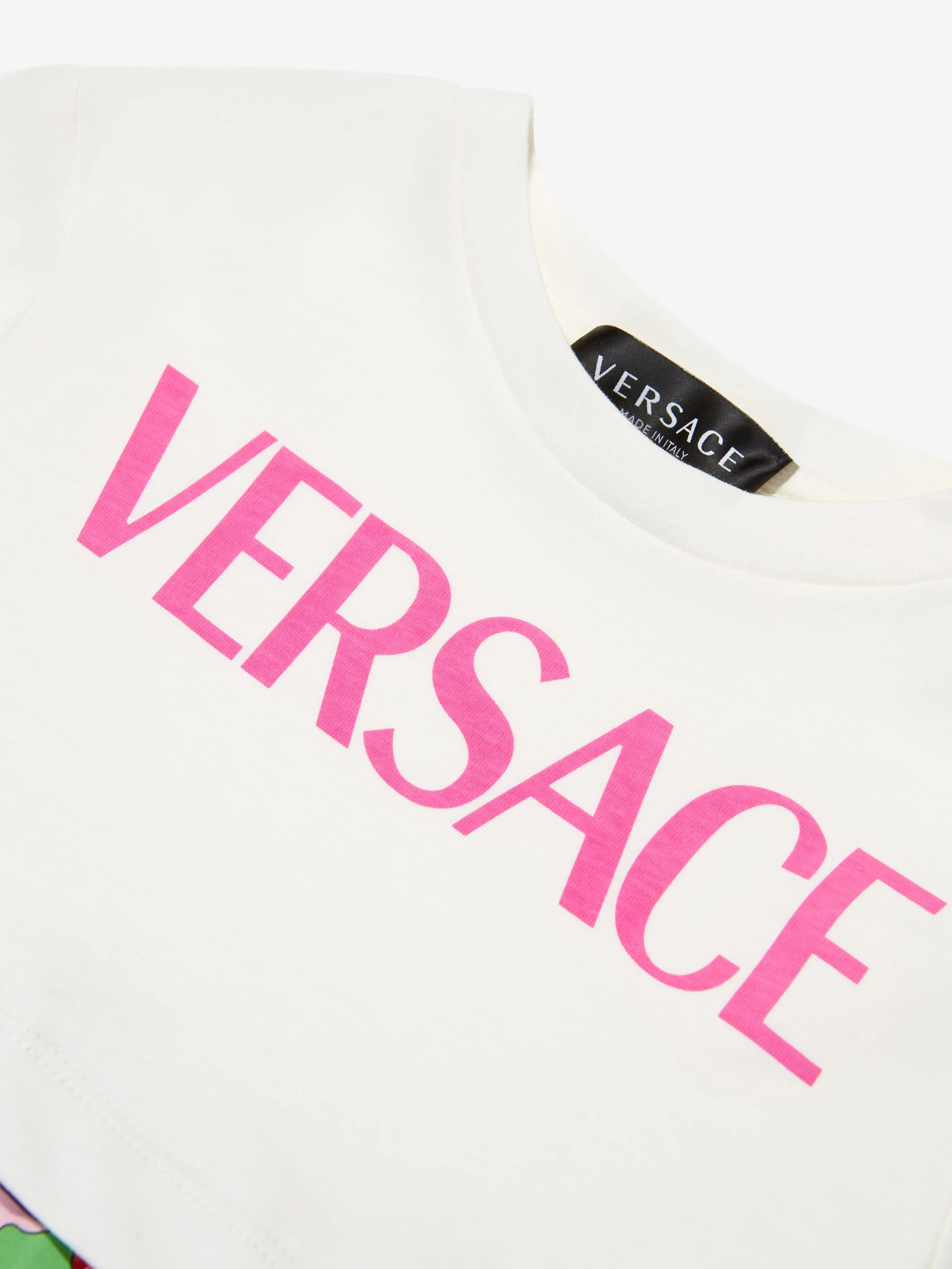 Versace Girls Floral Jersey Dress in White