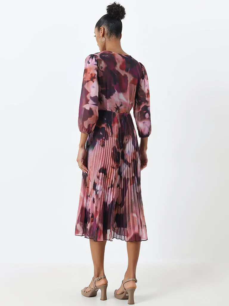 Wardrobe Purple Tie-Dye Empire Line Dress