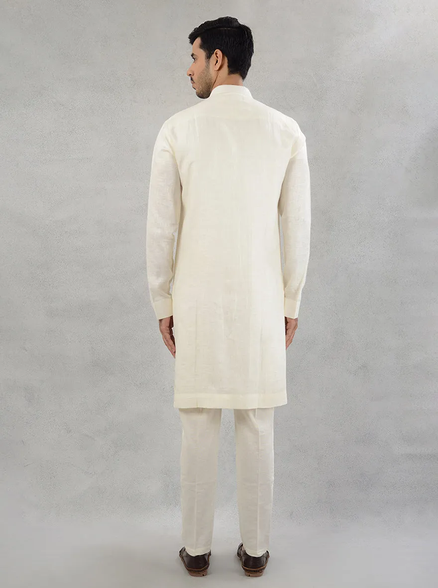 White & Peach Sherwani | TULA