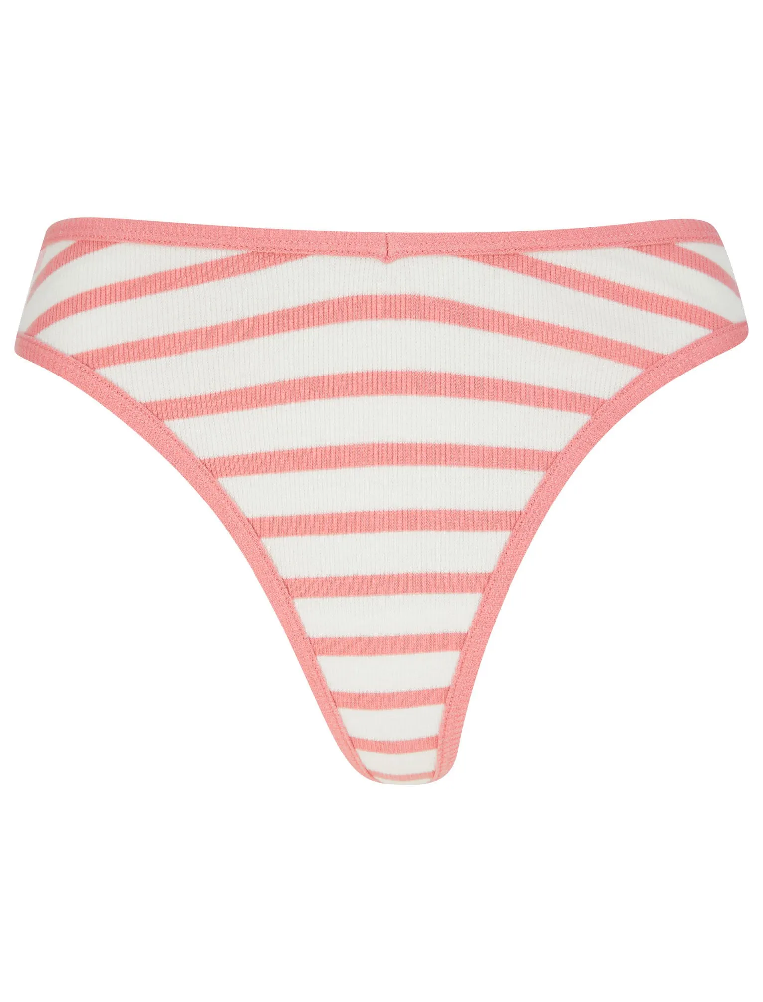 Willow (5 Pack) Ribbed Cotton Assorted Thongs in Peach Puree / Cradle Pink / Mauveglow / Mesa Rose / Stripe - Tokyo Laundry