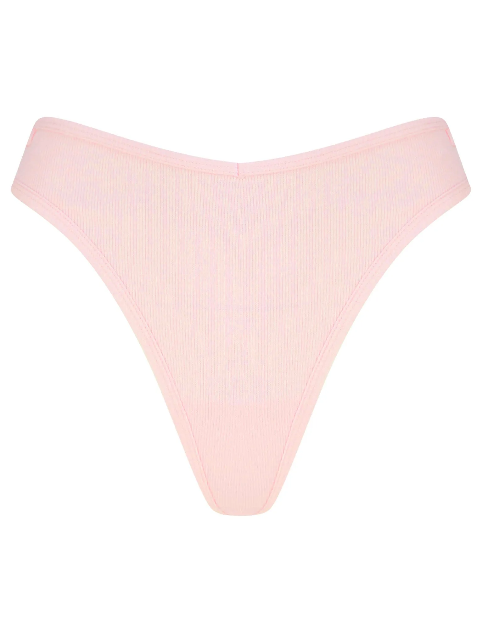 Willow (5 Pack) Ribbed Cotton Assorted Thongs in Peach Puree / Cradle Pink / Mauveglow / Mesa Rose / Stripe - Tokyo Laundry