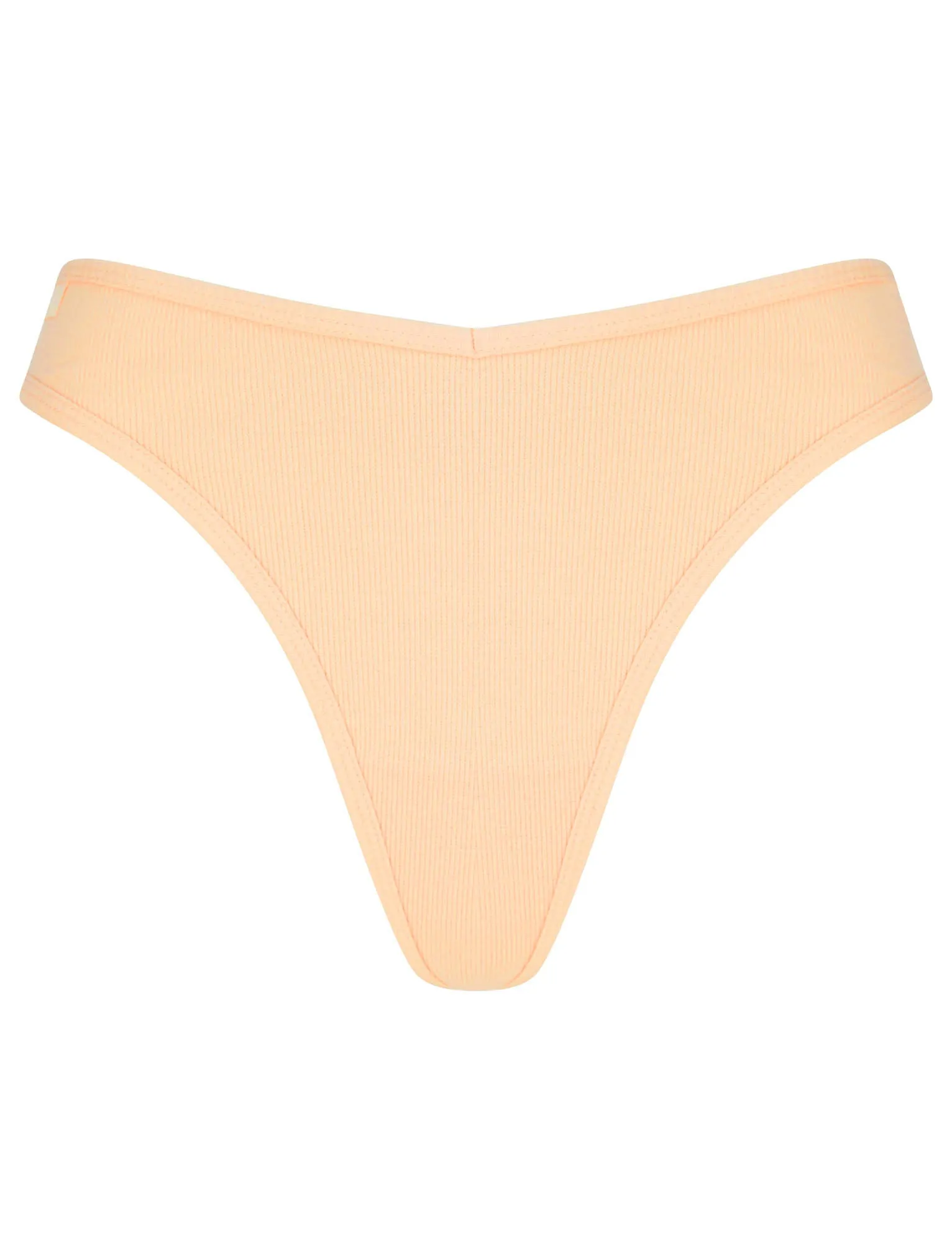 Willow (5 Pack) Ribbed Cotton Assorted Thongs in Peach Puree / Cradle Pink / Mauveglow / Mesa Rose / Stripe - Tokyo Laundry