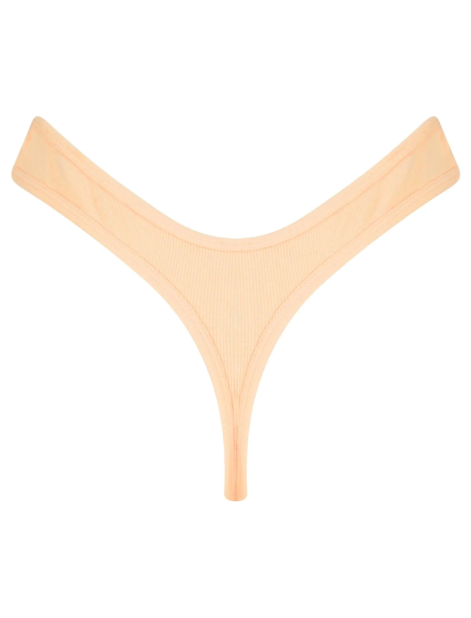 Willow (5 Pack) Ribbed Cotton Assorted Thongs in Peach Puree / Cradle Pink / Mauveglow / Mesa Rose / Stripe - Tokyo Laundry