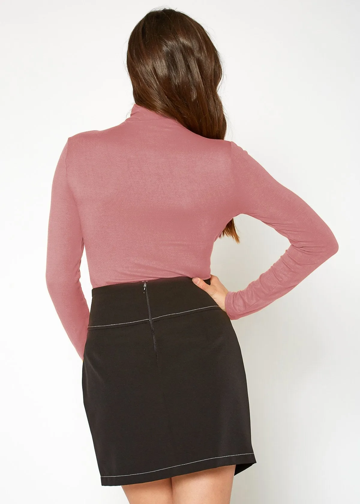 Women's Long Sleeve Turtle Neck Fitted Top