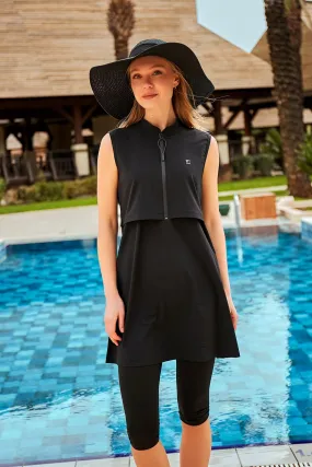 Woven Black Half Coverage Swimsuit M2458